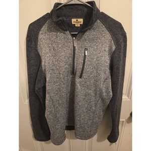 Woolrich 1/4 Zip Angler Fleece Pullover Sweater Gray Mens Large